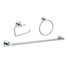 Bathroom Hardware Kit - 3 Pieces - 24" Bar - Chrome