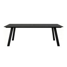 Table à dîner extérieure Hollo, 86,6" x 39,4", noir