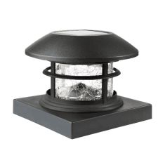 Capuchons de poteau solaires DEL, 5,7" x 5,7", gris foncé, 2/pqt