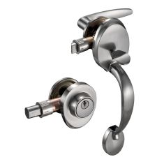 Kingston Entry Handle Set – 4-Way Latch – Satin Nickel