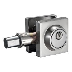 Single Cylinder Deadbolt Lock - 65mm Square - Satin Nickel