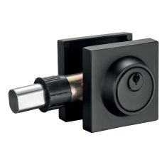 Single Cylinder Deadbolt Lock - 65mm Square - Matte Black