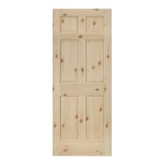 6-Panel Knotty Pine Door - 24" x 80" - Matte