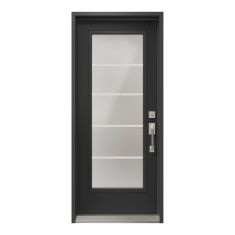 Steel Exterior Door - Left-Hand - 82 1/2" x 35 3/8" - Black