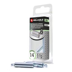 Extension Springs - 1/4" x 1 1/2" - Zinc-Plated - 2/Pkg