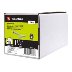 Hex Head Bolts - 3/8" x 1-1/2" - Full Thread - 50/Pkg