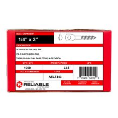 Suspended Ceiling Lag Screw - 1/4" x 3" - 1000/Pkg