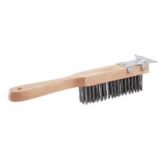 Brosse d’acier avec grattoir, 5 X 17 rangées