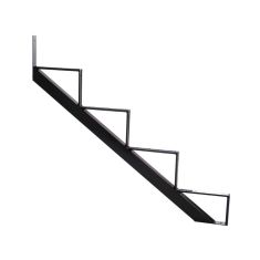 Limon d'escalier, 4 marches, 37 1/2", noir