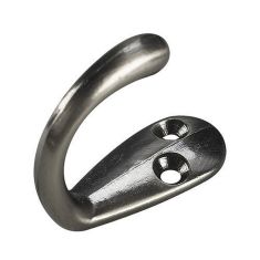 1-3/4" Single Wardrobe Hook - Antique nickel - 18 mm x 46 mm