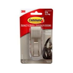 Crochet pour la salle de bain Command, reflets modernes, Grand, Nickel brossé