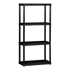 4-Shelf Storage Unit - Black - 24" L x 48" H x 12" D