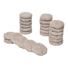 PRO-TEC Self-Adhesive Round Medium Felt Pads - Beige - 3/4" - 24/Pkg
