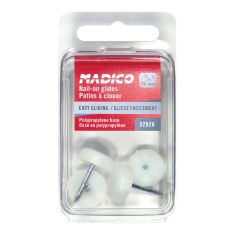 Nail-On Glides with Polypropylene Base - White - 5/8" - 4/Pkg
