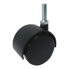 Dual-Wheel Furniture Caster - With Threaded Stem - 2"