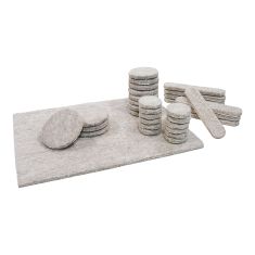 Coussinets de feutre beiges ECO FELTAC - Ensembles bonis & multiples, forme: multiple, beige, 33/pqt