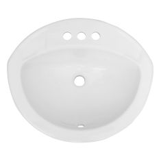 Lavabo encastré ovale, Corano, 20 3/4" x 17", blanc
