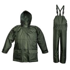 Ensemble de pluie Rip-Stop, vert, grandeur Grand