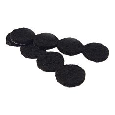 PRO-TEC Self-Adhesive Round Medium Felt Pads - Black - 1" - 16/Pkg