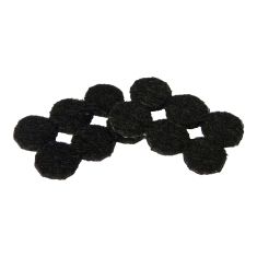 PRO-TEC Self-Adhesive Round Medium Felt Pads - Black - 3/4" - 24/Pkg