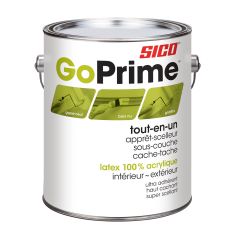 GoPrime Primer-Sealer Undercoater Stain Killer - All-in-One - 100% Acrylic Latex - Interior - Exterior - White - 3.78 l