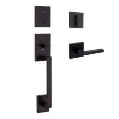San Clemente Latch Handles, Matte Black