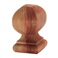 Brown Treated Wood Williamsburg Ball - 4" x 4" x 6"