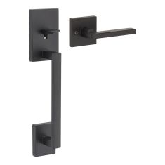 San Clemente Latch Handles, Without Deadbolt, Black