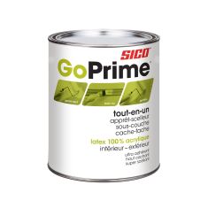 GoPrime Primer-Sealer Undercoater Stain Killer - All-in-One - 100% Acrylic Latex - Interior - Exterior - White - 946 ml