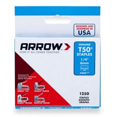 Staples T50 - 1/4" - 1250/Pkg