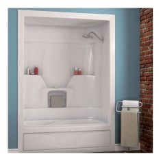 3-PIece Tub Shower - Aspen - 60" x 31" - Acrylic - Right Drain - White