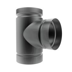 "T" à double paroi, 1 200 ° F, noir mat, 7"