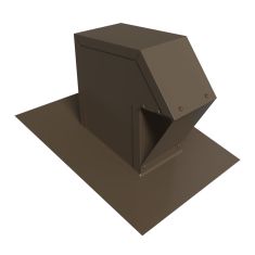 Clapet d'aération de toiture avec tuyau rectangulaire, 3 1/4" x 10", brun