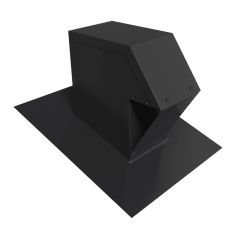 Clapet d'aération de toiture avec tuyau rectangulaire, 3 1/4" x 10", noir