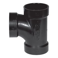 Té sanitaire ABS DWV, 2" x 1 1/2" x 2", femelle, noir