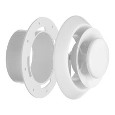 Diffuseur d'air rond, 8", 2 niveaux d’ajustement, avec collier, blanc