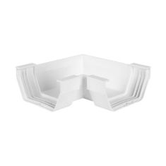 90° Corner for Roofing Gutter - Vinyl  - Contemporary Style - White