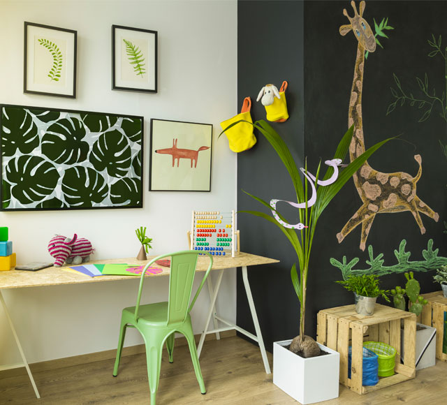 chambre enfants accessoires verts